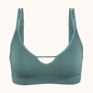 Lively Skinny-Strap Seamless Bralette in Harbor Green
